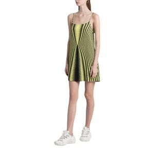 Stussy Psychedelic Checker Yellow/Black Mini Dress Size S